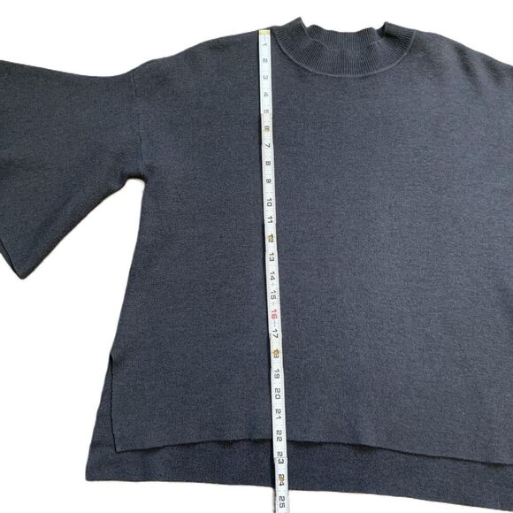 Anthropologie Sunday In Brooklyn Dark Gray 3/4 Sleeve Crew Neck Sweater Small - Picture 7 of 13